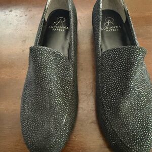 Adrianna Papell Black Sparkle Slip-On Loafers Size 7.5